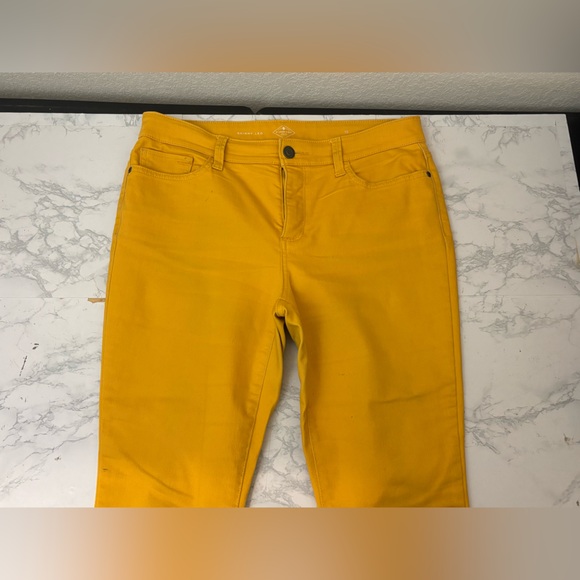St Johns Jeans Pants Bay Size 10 Skinny Leg Mustard Yellow Denim High Waist - Picture 2 of 6